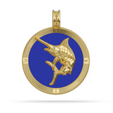 Blue Marlin Compass Medallion Pendant